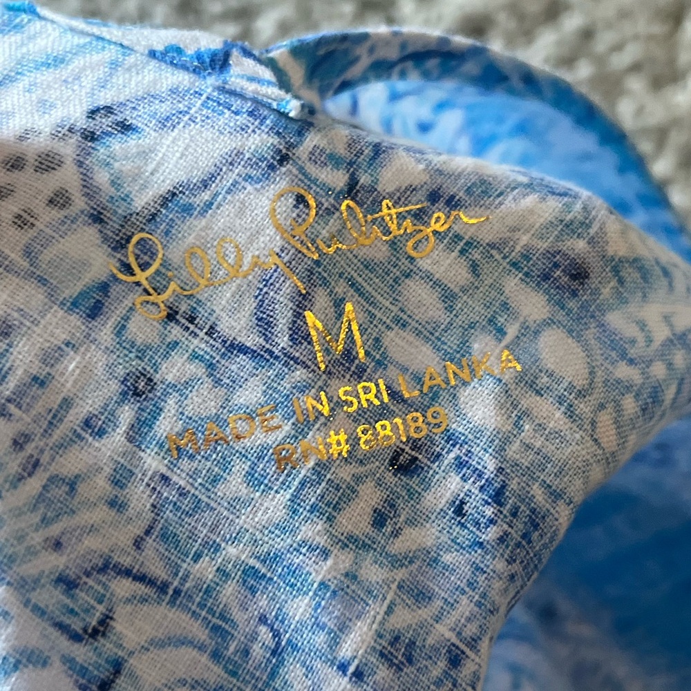 NWT Lilly Pulitzer Lagoon Linen Sleeveless Top – “By the Seashore” Print - Picture 2 of 8